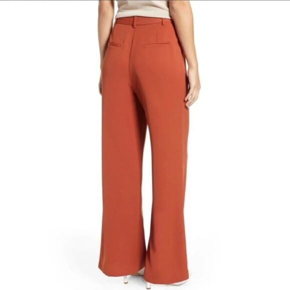 Leith High Waisted Flare Pants Brown Spice Size Medium - Picture 2 of 11